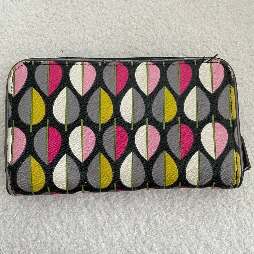 Vera Bradley Moon Blooms Faux Leather Zip Around Wallet Fall 2014 Leaves - Picture 2 of 8